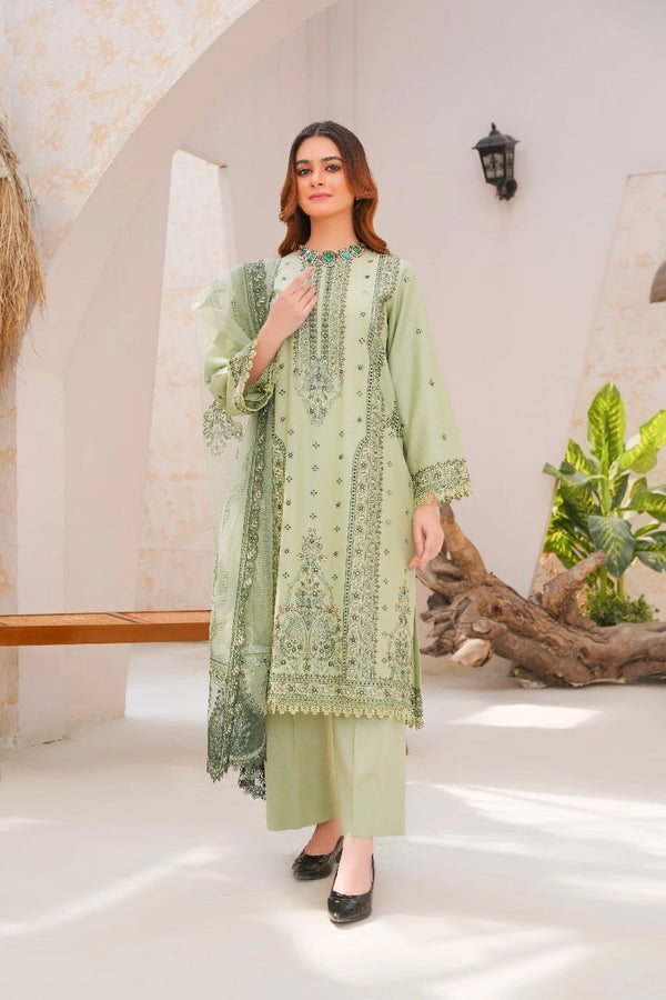 لختہ Embroidered 3pcs unstitched suit
