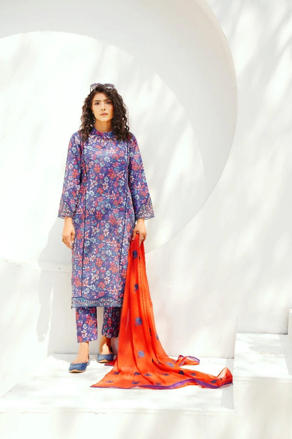 پشتون unstitched 3pcs suit with patches