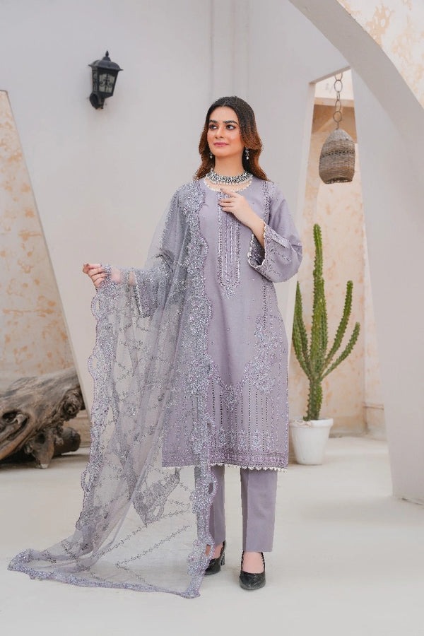 لختہ Embroidered 3pcs signature unstitched lawn suit